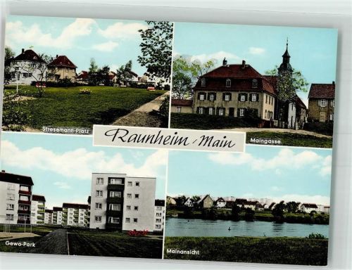 Raunheim Stresemann-Platz Maingasse Kirche Hl. Geist Mainufer Gewo-Wohnpark