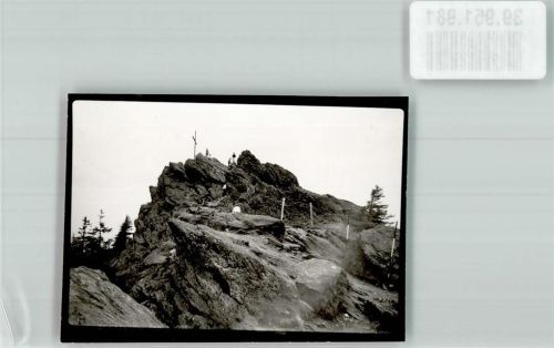 Lam Gipfelkreuz des Osser und Landesgrenze Foto Original aus Archiv eines Ansichtskartenverlags Ort handschriftlich