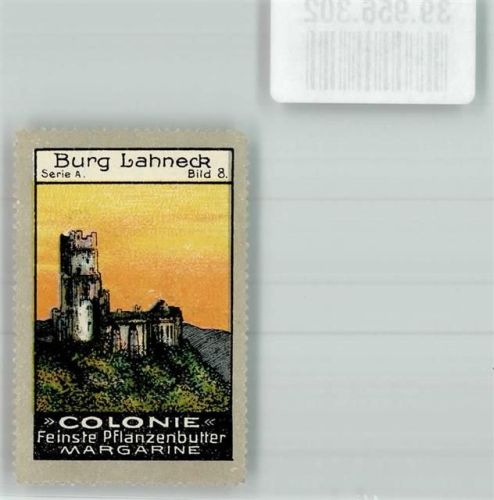 Lahnstein Burg Lahneck Colonie Feinste Pflanzenbutter Magarine Serie A. Bild 8