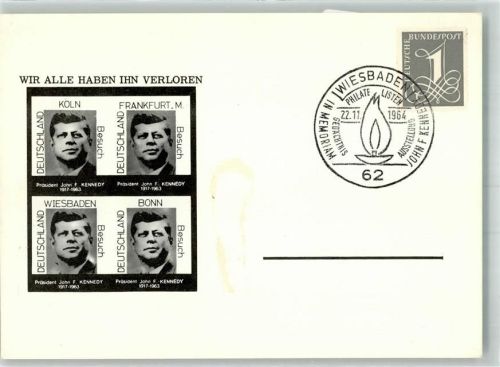 Trauerkarte Kennedy + SST 1964 Informationskart