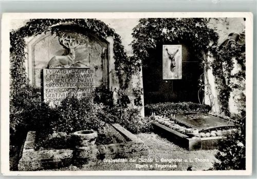 Rottach-Egern Grabstätten der Dichter Ganghofer und Thoma auf dem Friedhof von Egern Fotograf Landes