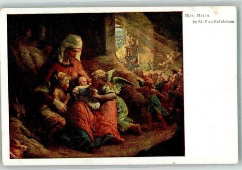 Im Stall zu Bethlehem Engel Künstlerkarte