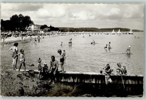 Timmendorfer Strand Schwimmbad Strand Ort handschriftlich Foto Original aus Archiv eines Ansichtskartenverlags