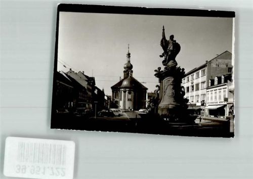 Rastatt Bernhardusbrunnen mit Alexanderkirche Foto Original aus Archiv eines Ansichtskartenverlags Ort handschriftlich