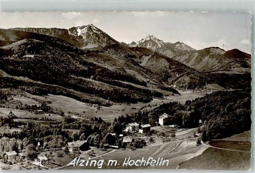Alzing mit Hochfelln und Genesungsheim Foto Original aus Archiv eines Ansichtskartenverlags