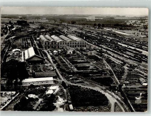 Tergnier 1959 Fliegeraufnahme Bahnhof