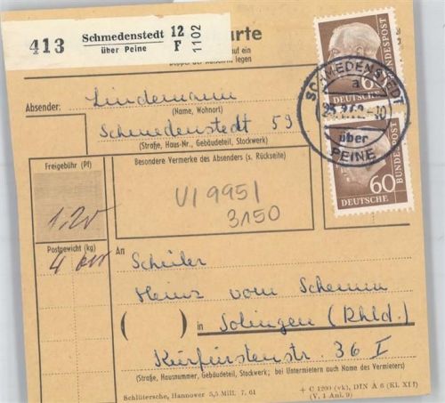 Schmedenstedt Paketkarte , Landpost