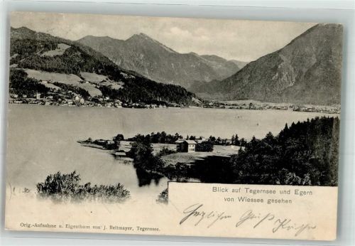 Bad Wiessee 1901 Blick auf Tegernsee und Egern