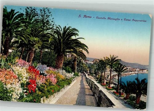 18038 San Remo Foto AK Schloss Castello Marasaglia Corso Imperatrice