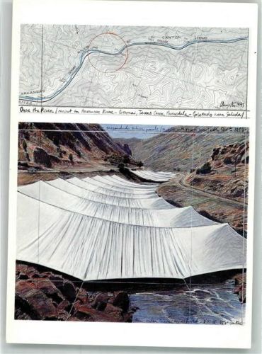 Christo Kunstopjekt Über dem Fluß Projekt für den Arkansas River Colorado