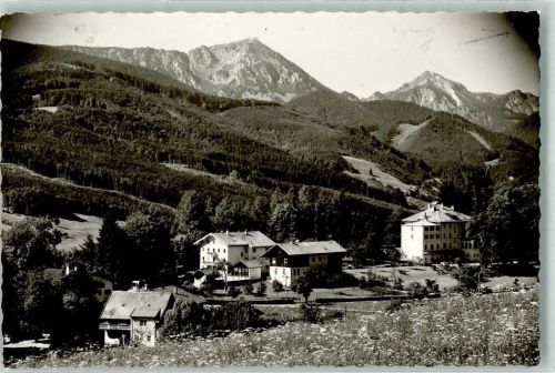 Alzing mit Genesungsheim Hochfelln und Hochgern Foto Original aus Archiv eines Ansichtskartenverlags Ort handschriftlich