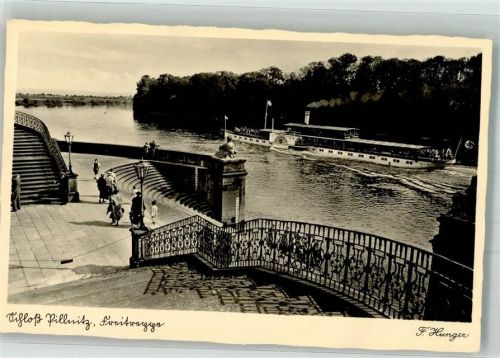 Pillnitz Foto Hunger F. Raddampfer Königstein Schloss Pillnitz Freitreppe