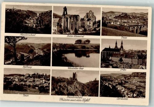 Manderscheid 1931 Burgruine Klosterruine Himmerod Daun Weinfelder Maar Gerolstein Prüm Kyllburg