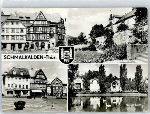 Schmalkalden Salzbrücke, Schloß Wilhelmsburg, Wappen, Am Altmarkt, Neuer Teich, Schwan