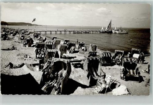 Timmendorfer Strand Strand Schwimmbad Ort handschriftlich Foto Original aus Archiv eines Ansichtskartenverlags