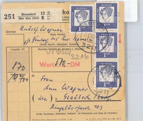 Benstorf Paketkarte , Landpost