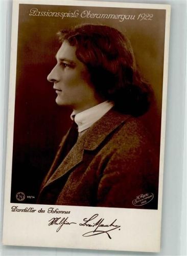 Oberammergau 1922 Portrait des Darstellers des Johannes Melchior Breitsamter Fotograf Rex
