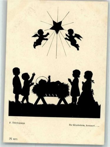 1936 sign. Thielemann Ihr Kinderlein kommet Weihnachten Engel Verlag Ackermann Reihe 668