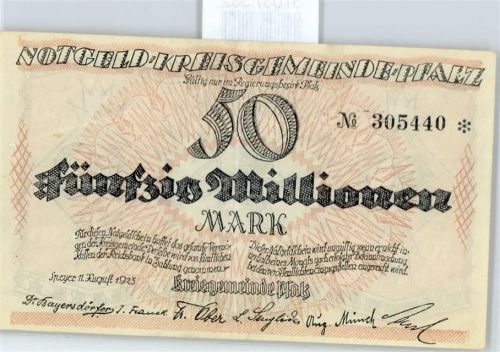 Notgeld 50 Millionen Mark , Speyer