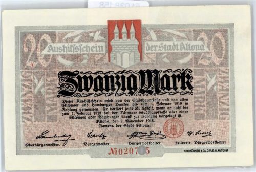 Notgeld 20 Mark , Altona