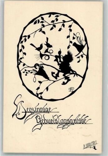 sign. P. Schrempel Geburtstag Zwerg Kobold