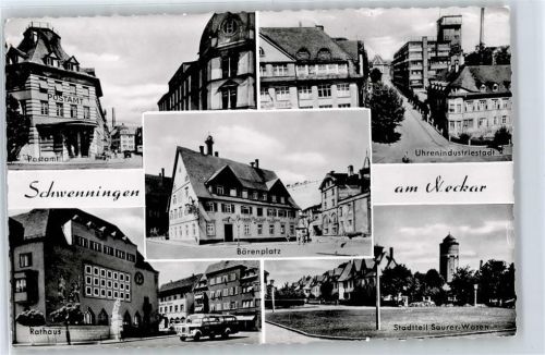 Schwenningen Postamt, Rathaus, Bärenplatz, Uhrenindustriestadt
