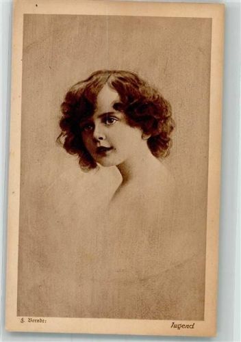 sign. Berndt Jugend Profilbild einer jungen Frau Verlag Arthur Rehn & C.i.B. Nr. 0804