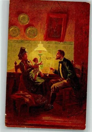 Familienglück Mutter und Kind Pfeife Tracht Serie 610