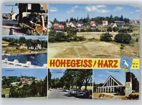 Hohegeiß Am Brunnen, Waldbad, Teilansicht, Parkplatz an der Grenze, Kirche