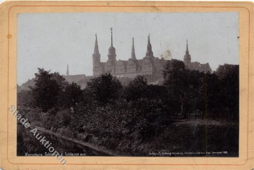 1899 Merseborger Schloss von der Schleuse aus 16,5x11 cm