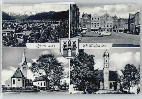 Weilheim Marktplatz, Kirche, Wappen