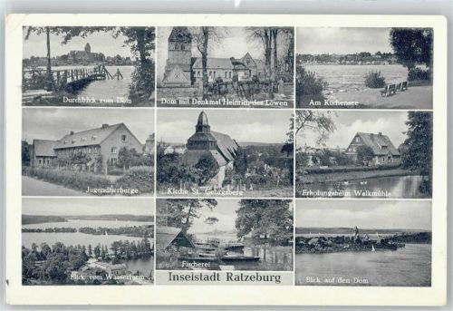 Ratzeburg Domansichten, Jugendherberge, Kirche St. Georgsberg, Küchensee, Denkmal Heinrich des Löwen