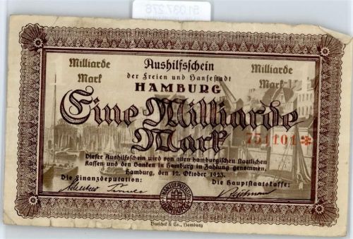 Notgeld 1 Milliarde Mark , Hamburg