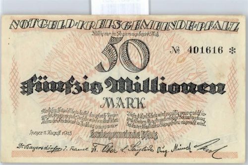 Notgeld 50 Millionen Mark , Speyer