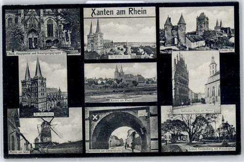 Xanten St. Victor Dom, Mühle am Wall, Teilansicht, Cleverstraße, Gotisches Haus am Markt, Schloss Fürstenberg