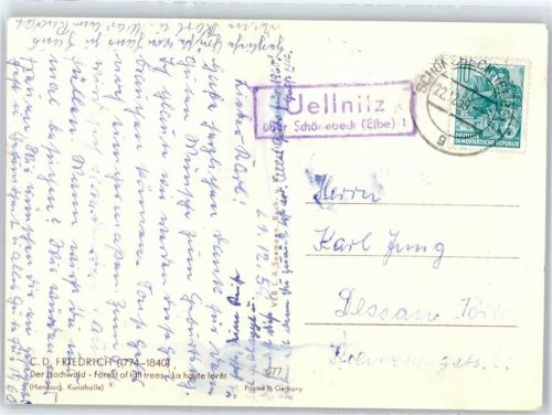 Schönebeck Landpoststempel Uellnitz
