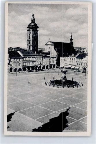 Ceske Budejovice WK II, Platzansicht, Brunnen, Schwarzer Turm