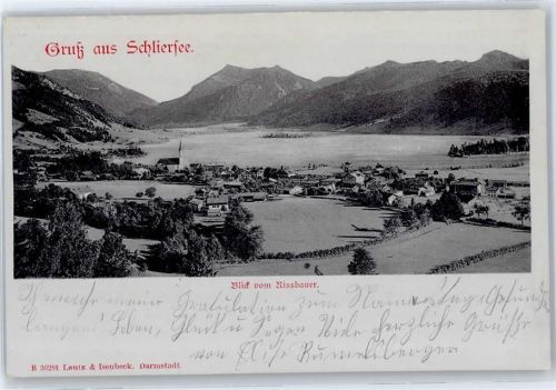 Schliersee Blick vom Rissbauer, Kirche, Ortsansicht