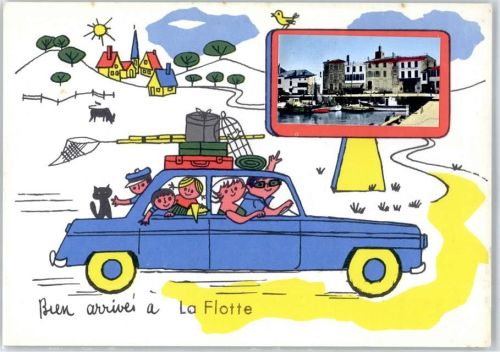 La Flotte Leporello, Fahrt in den Urlaub, Auto, Hafen
