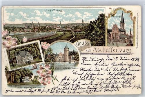 Aschaffenburg 1899, Jagdschloss Rohrbrunn, Stiftskirche, Schlösschen