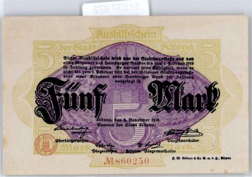 Notgeld 5 Mark , Altona
