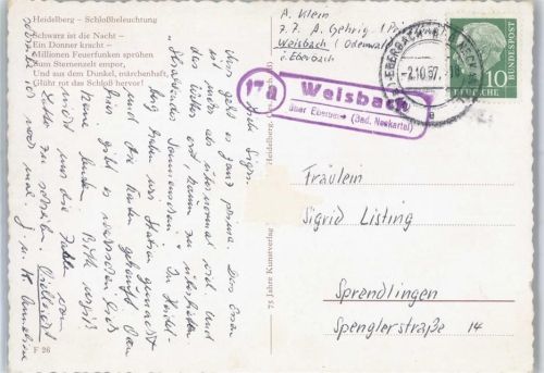 Weisbach Landpoststempel