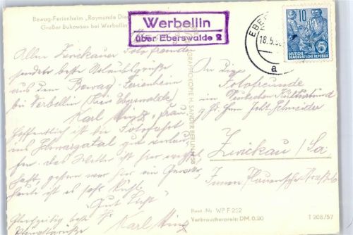 Eberswalde Landpoststempel Werbellin