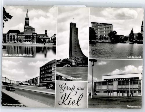 Kiel Rathaus, Stadttheater, Marine Rhenmal, Landesbank, Ostseehalle
