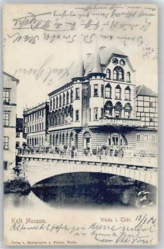 07570 O6518 Weida , Thür - Brücke, Café Museum