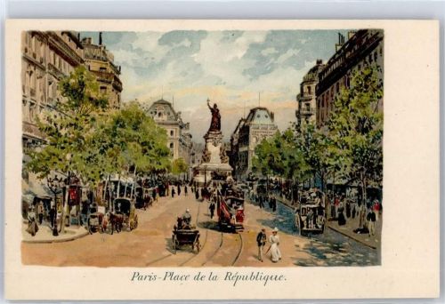 Paris Paris Place de la Republique Strassenbahn Kutsche