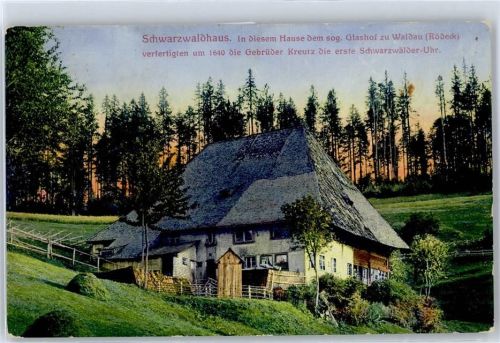 Waldau Schwarzwaldhaus, Glashof zu Waldau, Ereignis, erste Schwarzwälder Uhr, 1640, gebrüder Kreutz