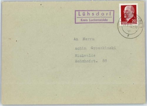 Luckenwalde Landpoststempel Lühsdorf