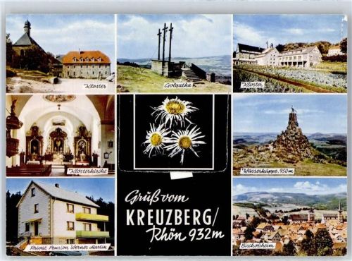 Kreuzberg Leporello, Kloster, Golgatha, Klosterkirche, Wasserkuppe, Pension Werner Martin, Bischofsheim