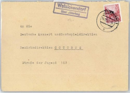Jüterbog Landpoststempel Welsickendorf